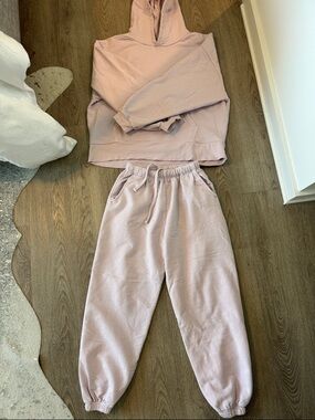 Daily Drills Mauve Hoodie and Sweatpants Set